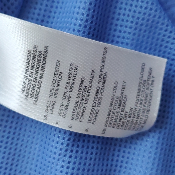 Adidas Baby Blue and White Light Weight Full Zipper Windbreaker Jacket Size L - Picture 5 of 7